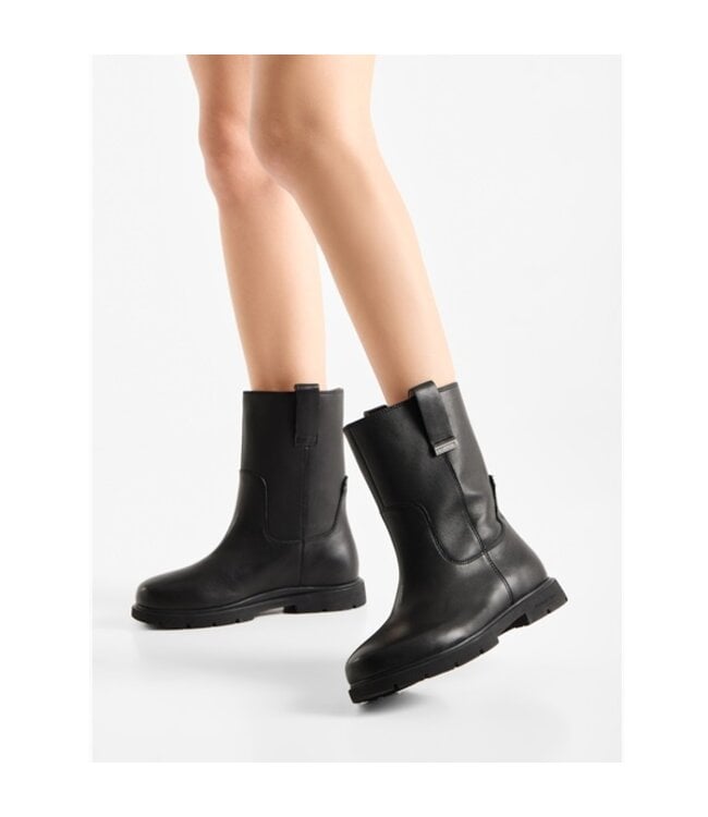 Woden Luna leren boots zwart