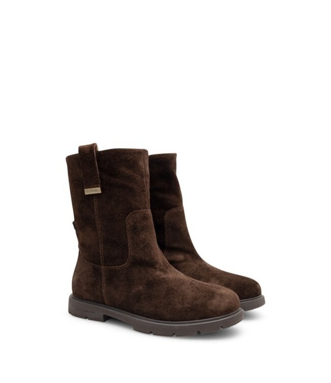 Woden Luna Suède boots donkerbruin