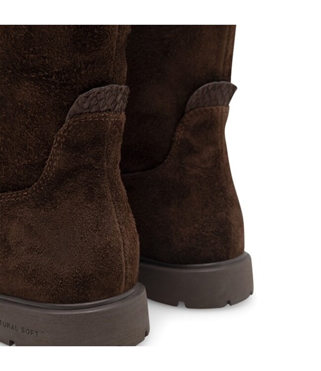 Woden Luna Suede boots dark brown