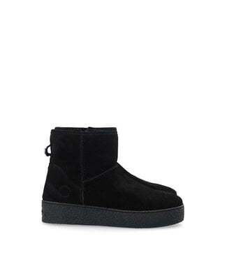 Ca Shott dames halfhoge boots wollen voering zwart suède