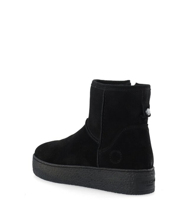Ca Shott dames halfhoge boots wollen voering zwart suède