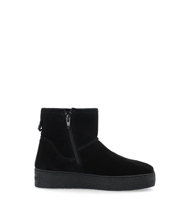 Ca Shott dames halfhoge boots wollen voering zwart suède