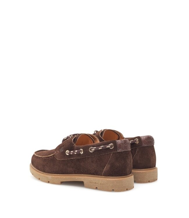 Woden dames bootschoen chocolate suède