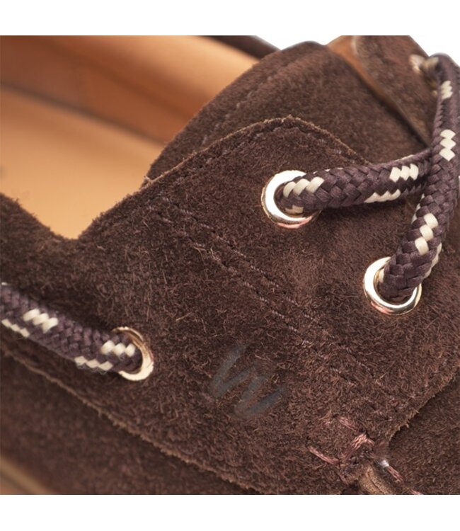 Woden dames bootschoen chocolate suède