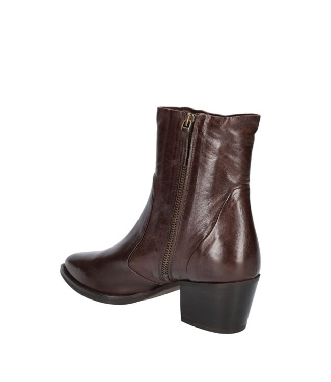 Julie Dee dames halfhoge rits laars bruin leer