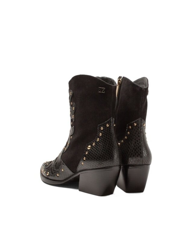 Lazamani women's Western boots in black leather and suede