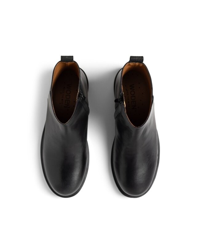 Woden Kate leren boots zwart