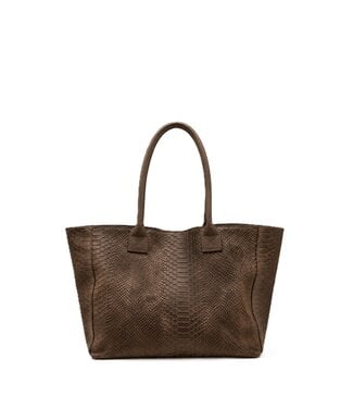 Zeen Zeen Bag damestas donker taupe leer