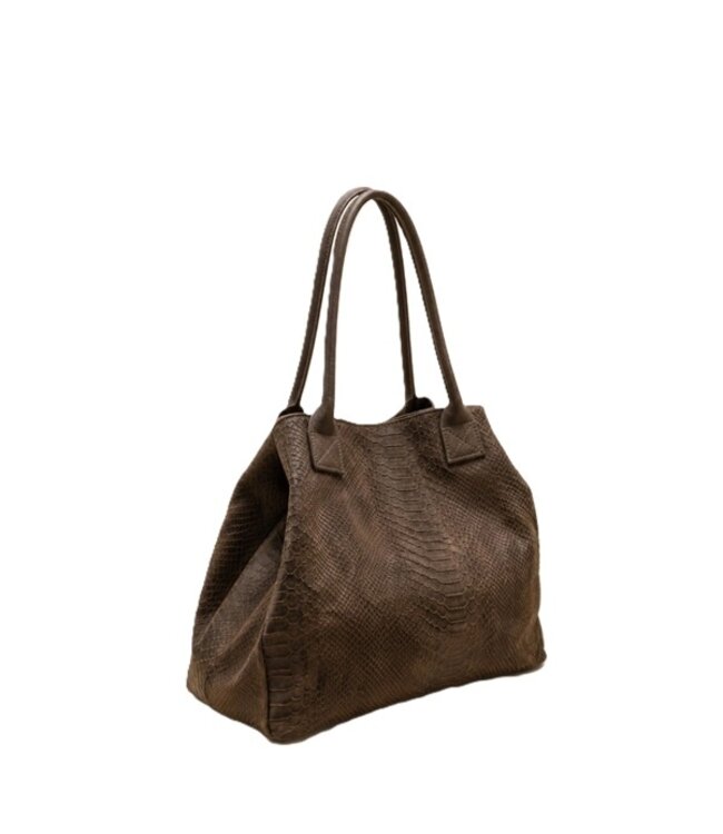 Zeen Bag damestas donker taupe leer
