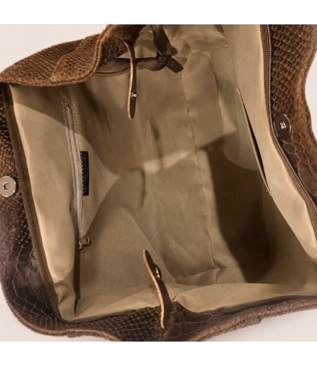 Zeen Bag ladies bag dark taupe leather