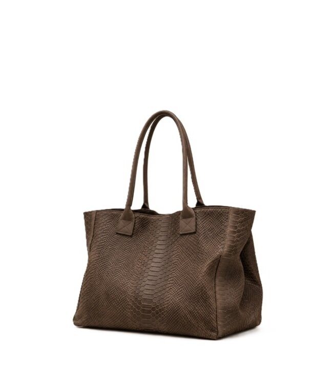 Zeen Bag damestas donker taupe leer