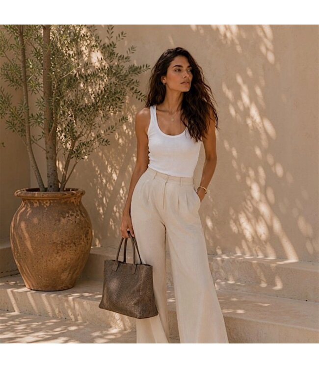 Zeen Bag damestas donker taupe leer