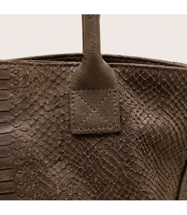 Zeen Bag damestas donker taupe leer