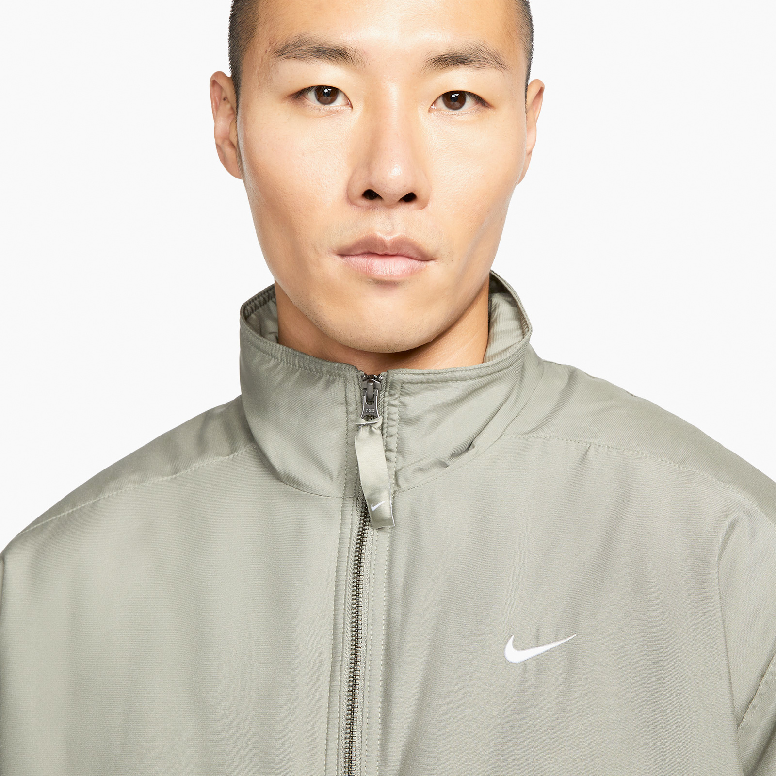 NIKE SOLO SWOOSH SATIN BOMBER JACKET 