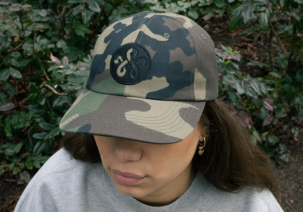 LO-FI IDEAS 6 PANEL CAP  CAMO 最安値 NEWS - WOEI LOGO 6 PANEL CAP 'CAMO' - WOEI
