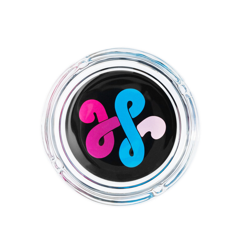 WOEI GLASS ASH TRAY FC LOGO