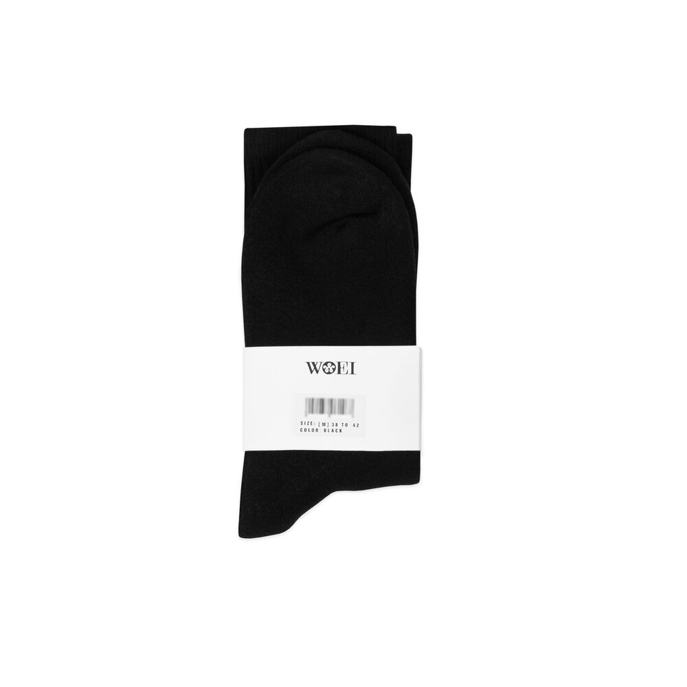 WOEI WOEI SCRIPT SOCKS 'BLACK' WOEI SCRIPT SOCKS 'BLACK'
