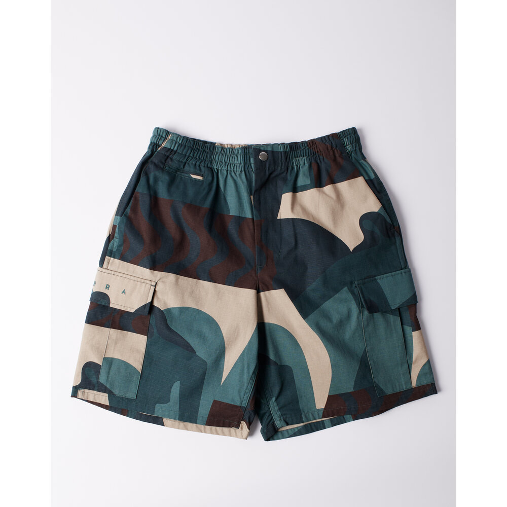BY PARRA DISTORTED CAMO SHORTS