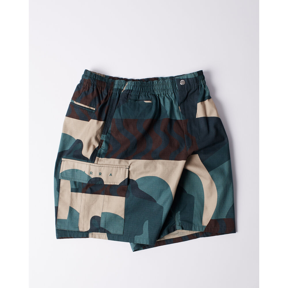 BY PARRA DISTORTED CAMO SHORTS