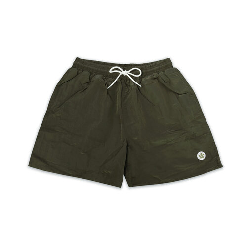 WOEI PATCH SHINY NYLON SWIM SHORT 'CAPULET OLIVE'