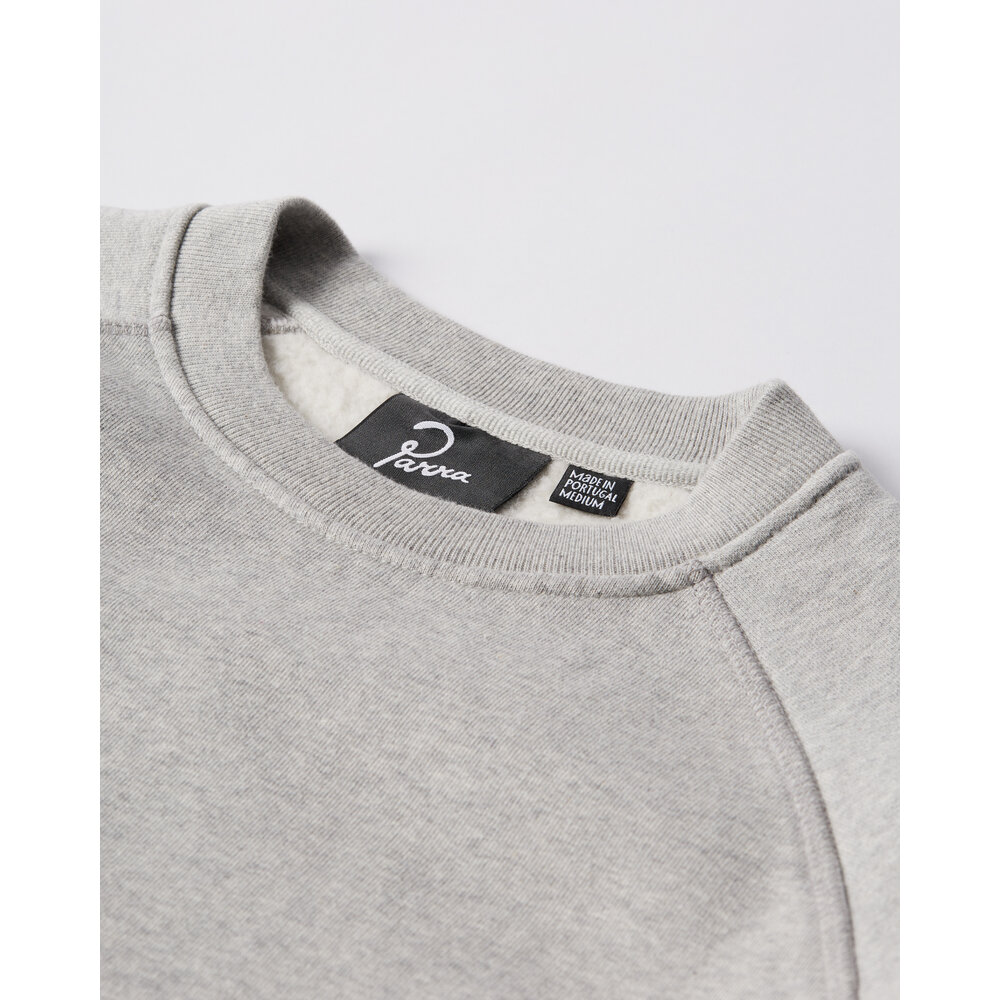 BY PARRA LEGS LOGO CREW NECK SWEATSHIRT HEATHER GREY