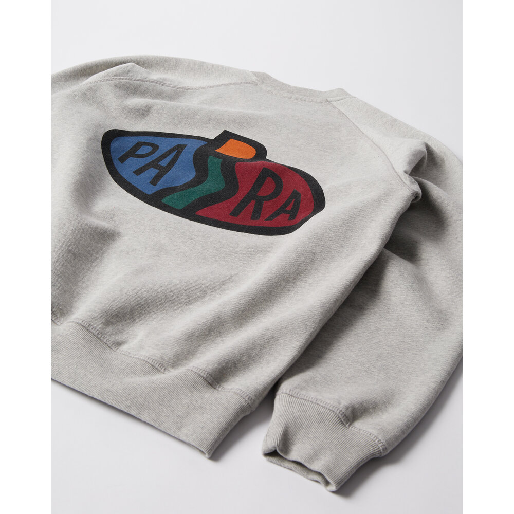 BY PARRA LEGS LOGO CREW NECK SWEATSHIRT HEATHER GREY