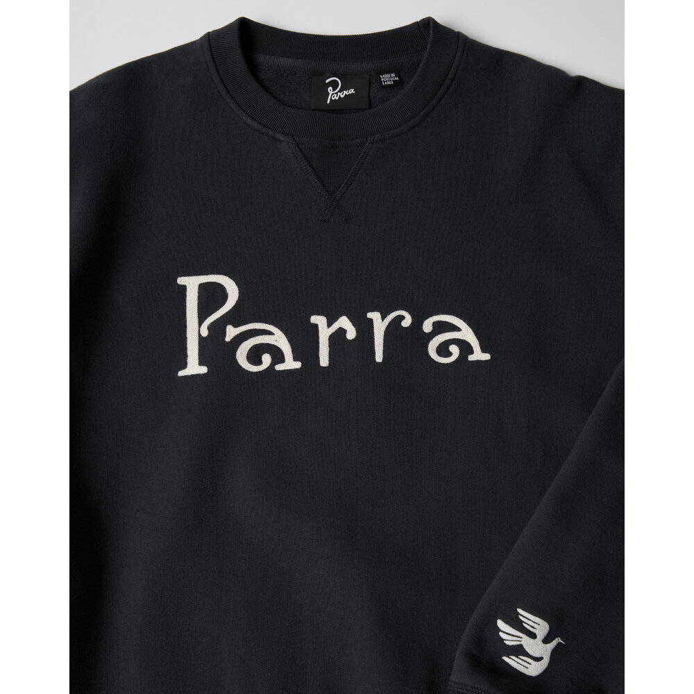 BY PARRA WEIRD TRAD LOGO CREW NECK SWEATSHIRT