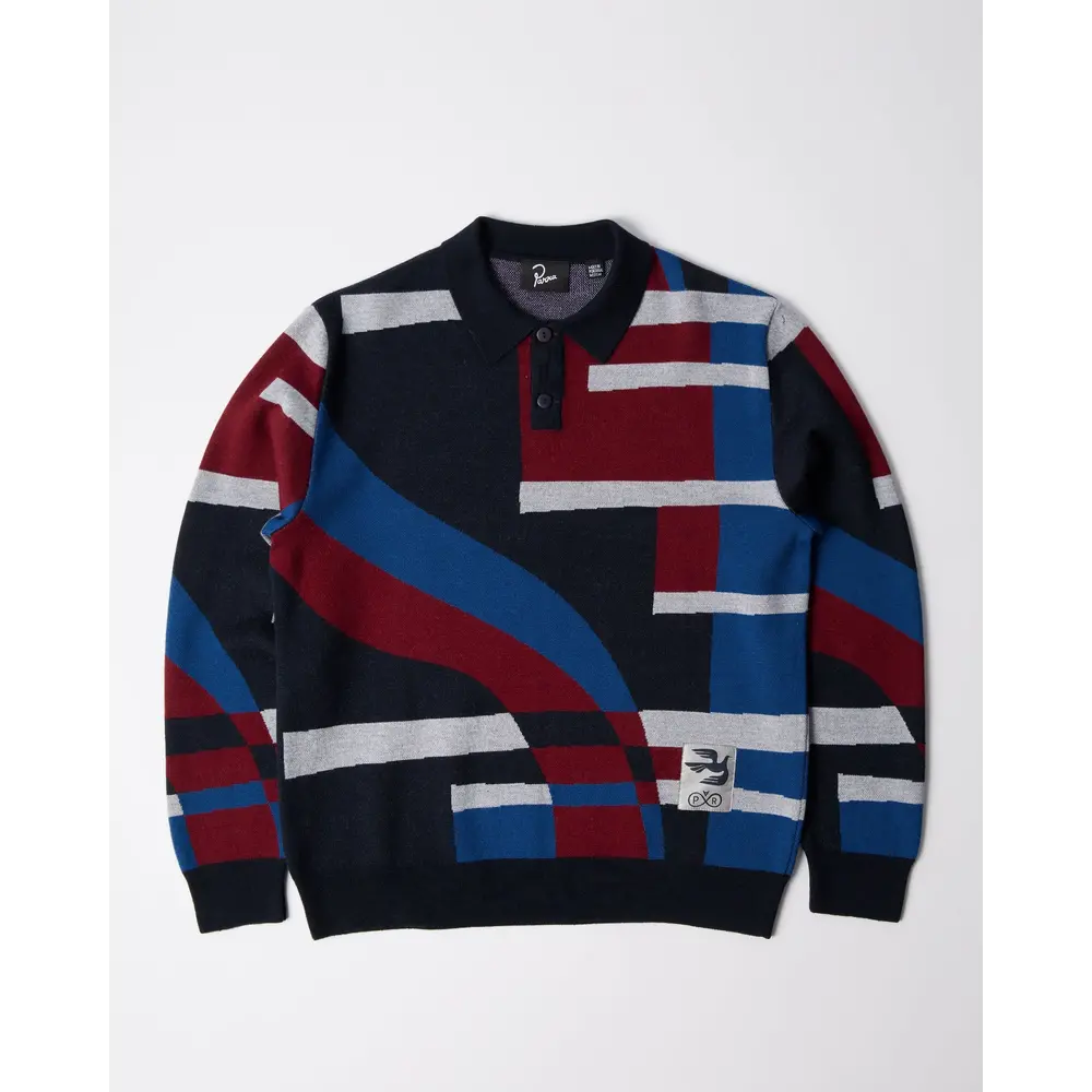 BY PARRA VERTICAL FOREST KNITTED POLO