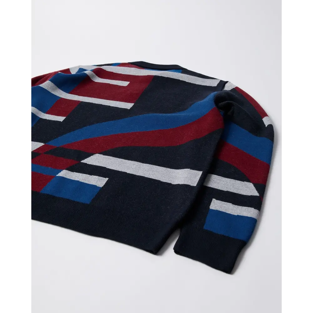 BY PARRA VERTICAL FOREST KNITTED POLO