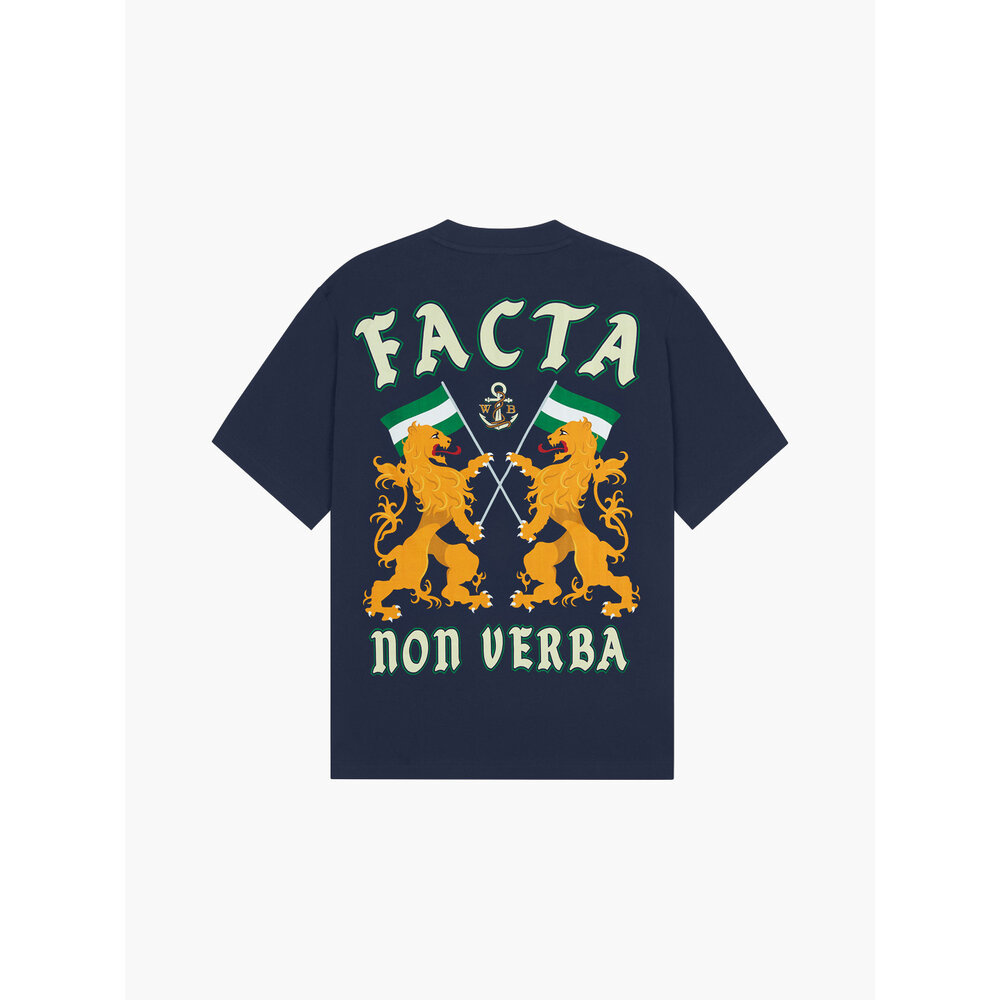 BANLIEUE X WOEI FACTA NON VERBA NAVY T-SHIRT