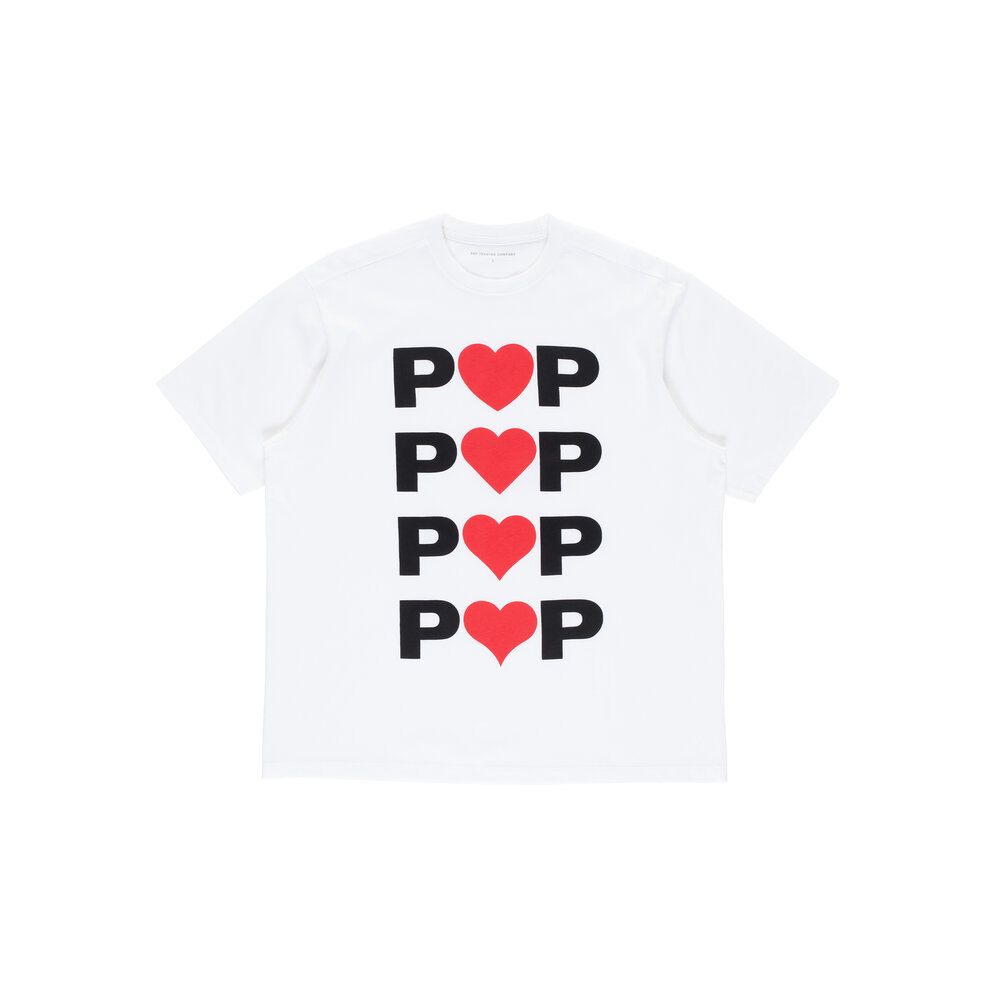 POP TRADING COMPANY HEARTS T-SHIRT ‘WHITE’