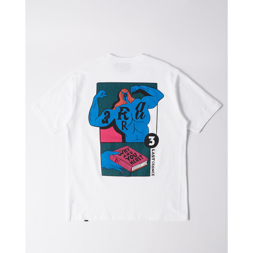 BY PARRA BY PARRA WHY ARE YOU HERE T-SHIRT BY PARRA WHY ARE YOU HERE T-SHIRT