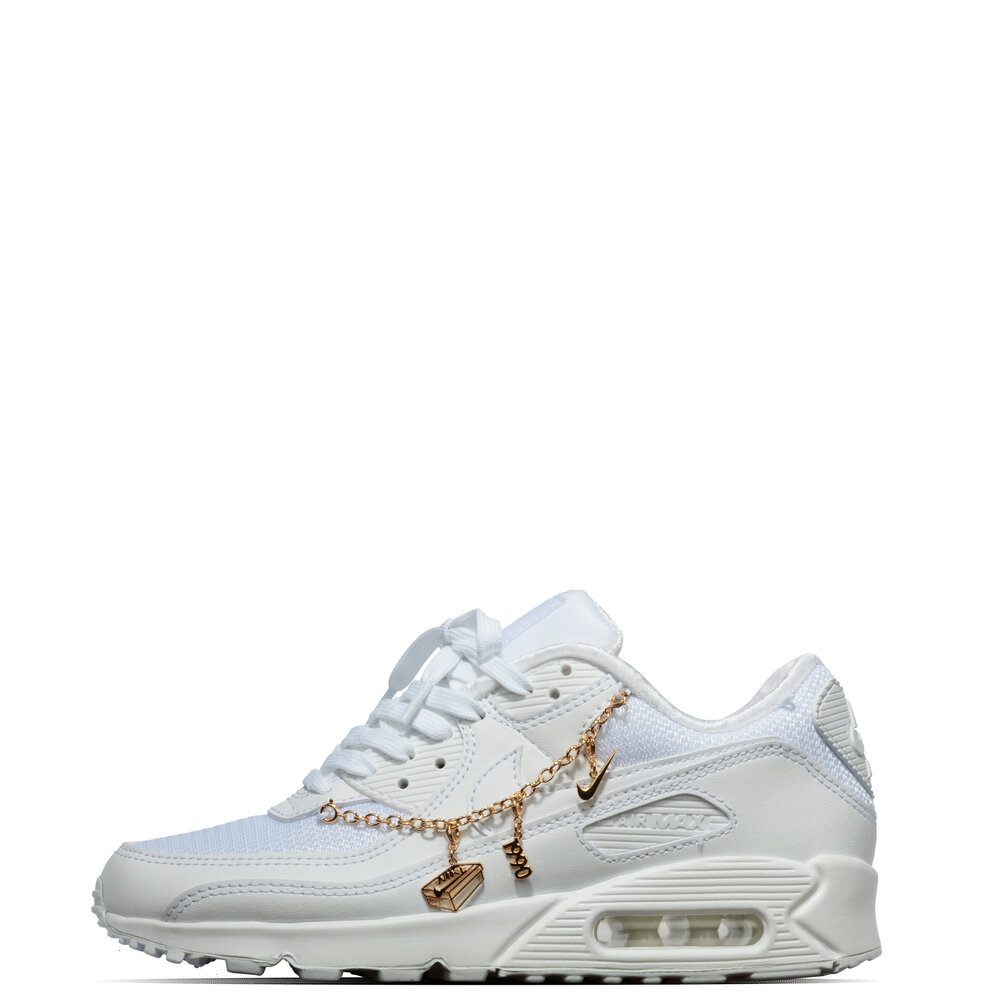 NIKE W AIR MAX 90 PRM ‘WHITE METALLIC GOLD’