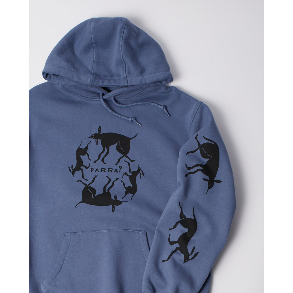 BY PARRA NON GRAND CAFE HOODED SWEATSHIRT BLUE