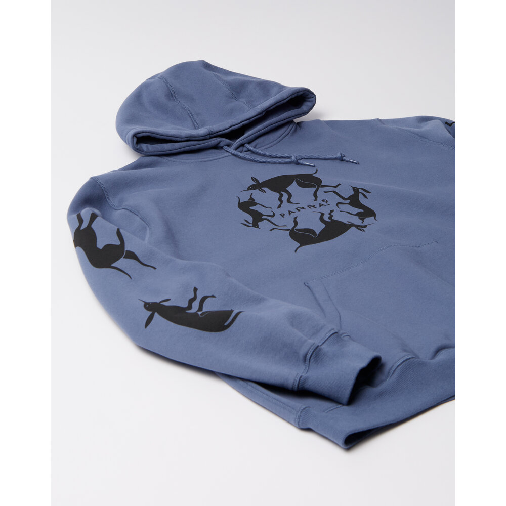 BY PARRA NON GRAND CAFE HOODED SWEATSHIRT BLUE