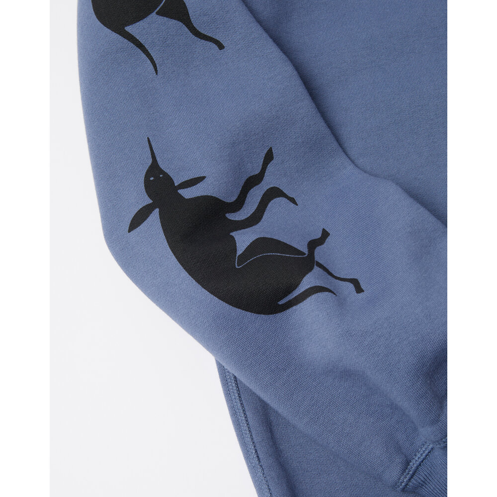 BY PARRA NON GRAND CAFE HOODED SWEATSHIRT BLUE