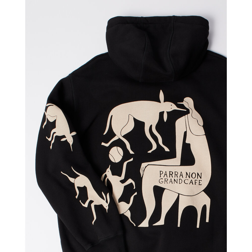 BY PARRA NON GRAND CAFE HOODED SWEATSHIRT BLACK