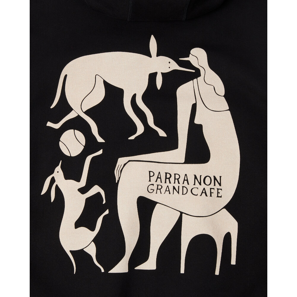 BY PARRA NON GRAND CAFE HOODED SWEATSHIRT BLACK