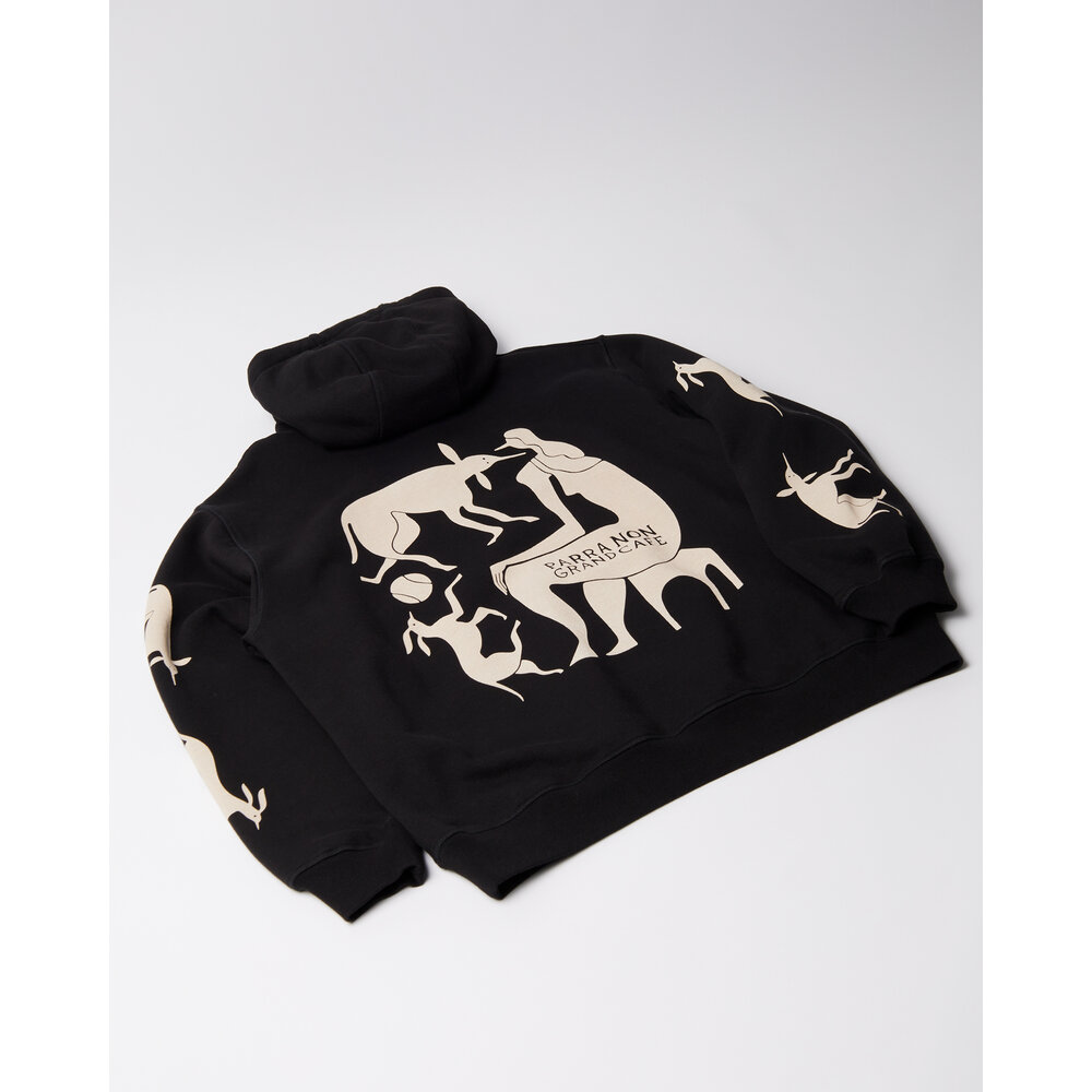 BY PARRA NON GRAND CAFE HOODED SWEATSHIRT BLACK