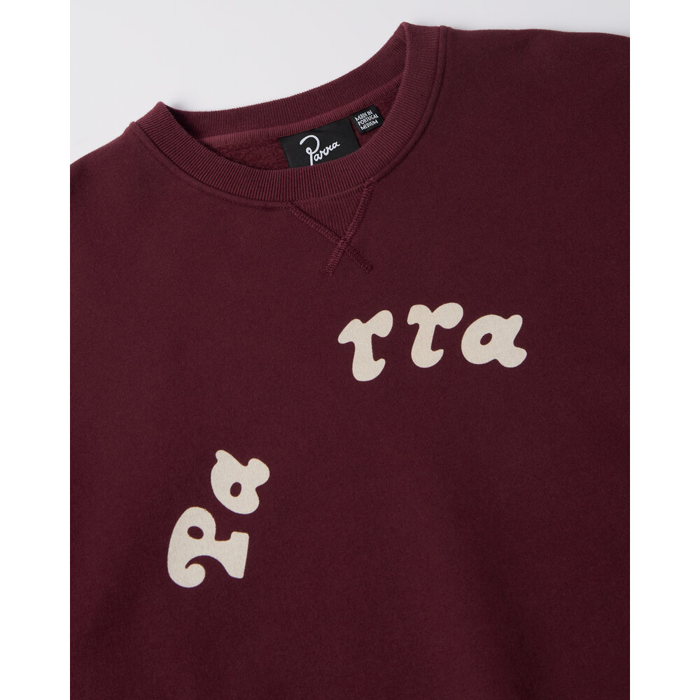 BY PARRA GASOLINE CREW NECK SWEATSHIRT DARK BURGUNDY
