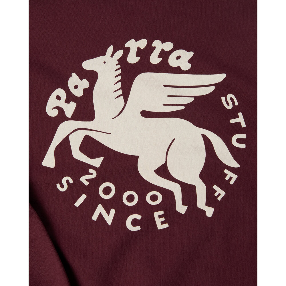 BY PARRA GASOLINE CREW NECK SWEATSHIRT DARK BURGUNDY