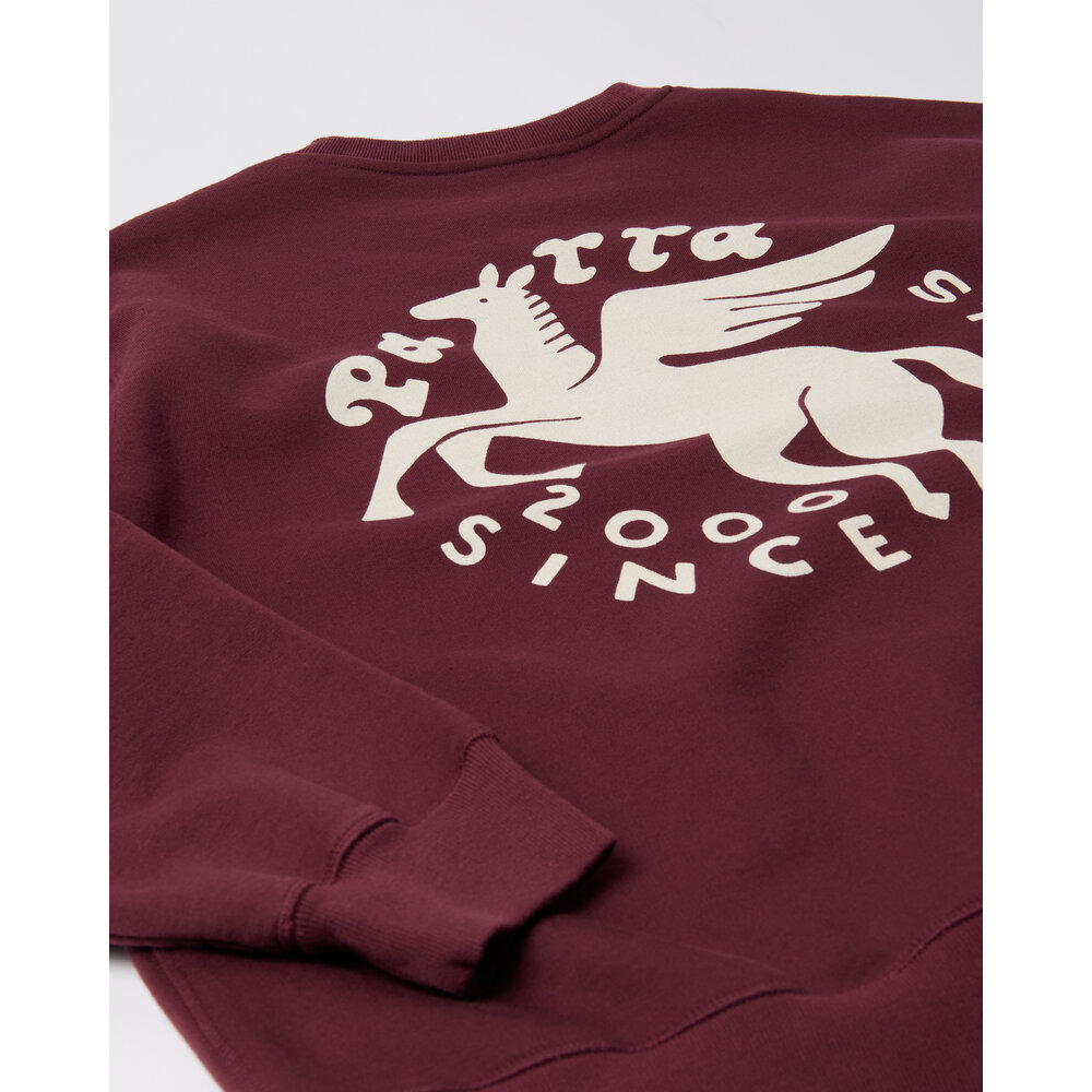 BY PARRA GASOLINE CREW NECK SWEATSHIRT DARK BURGUNDY