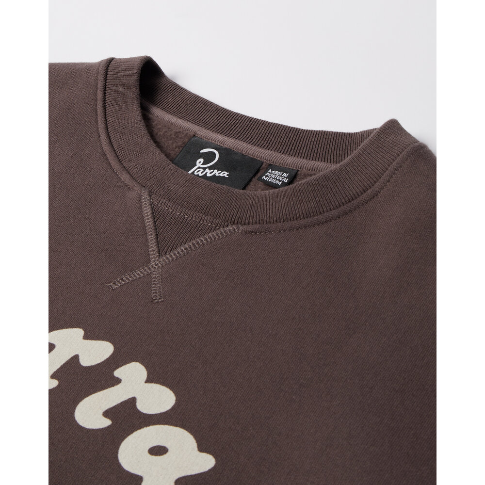 BY PARRA GASOLINE CREW NECK SWEATSHIRT BROWN