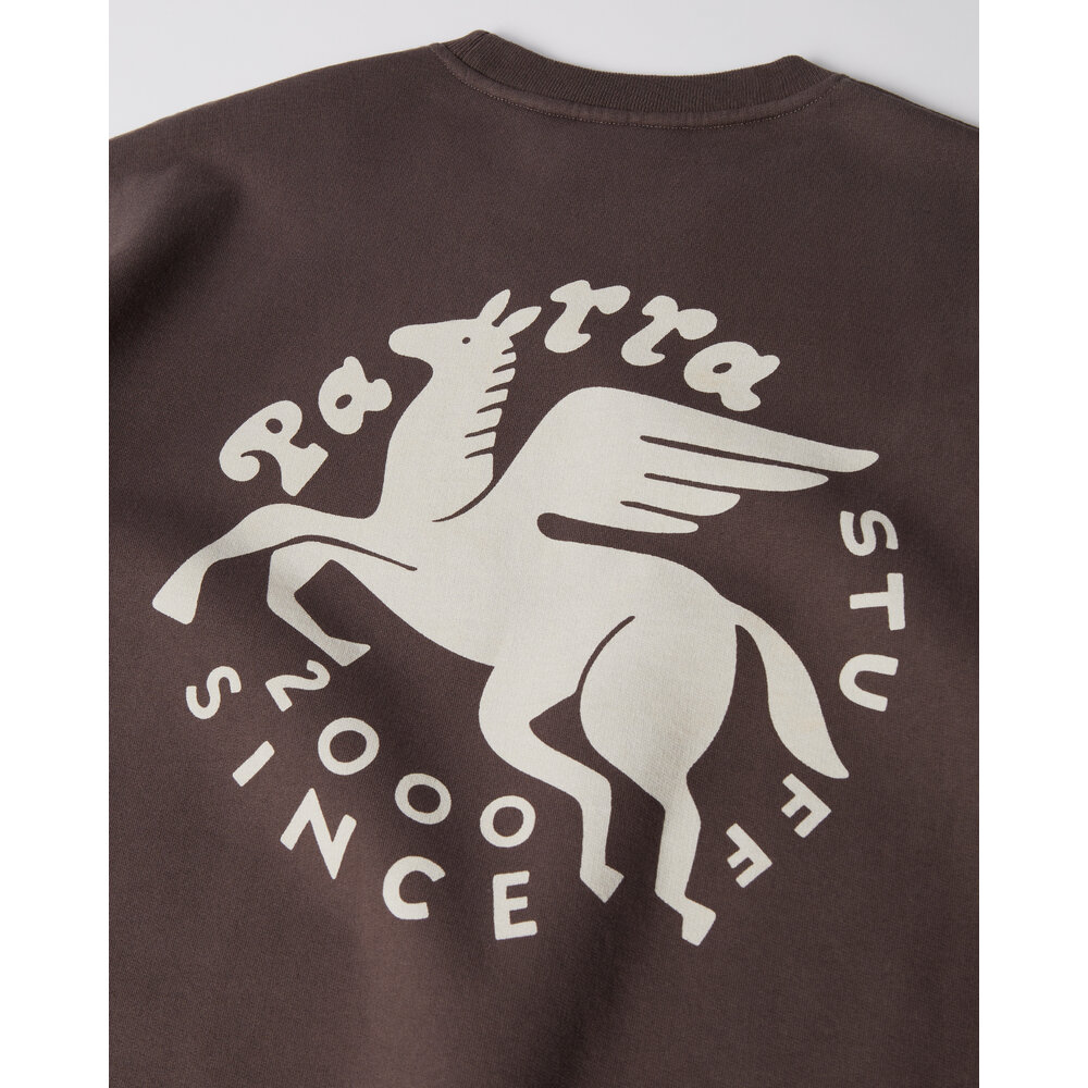 BY PARRA GASOLINE CREW NECK SWEATSHIRT BROWN