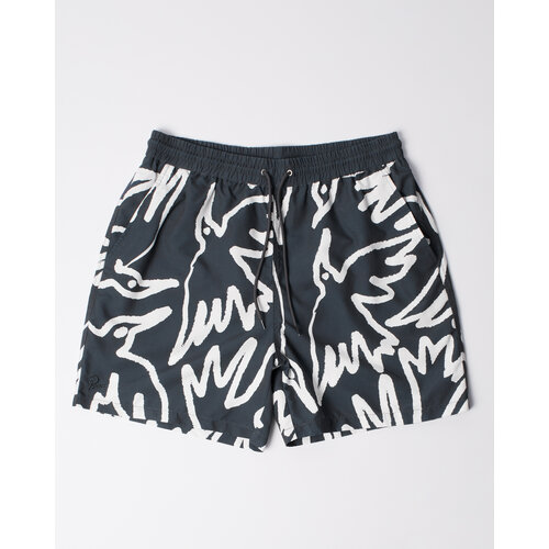 BY PARRA BIRDS FLY FREE SWIM SHORTS ‘BLACK’