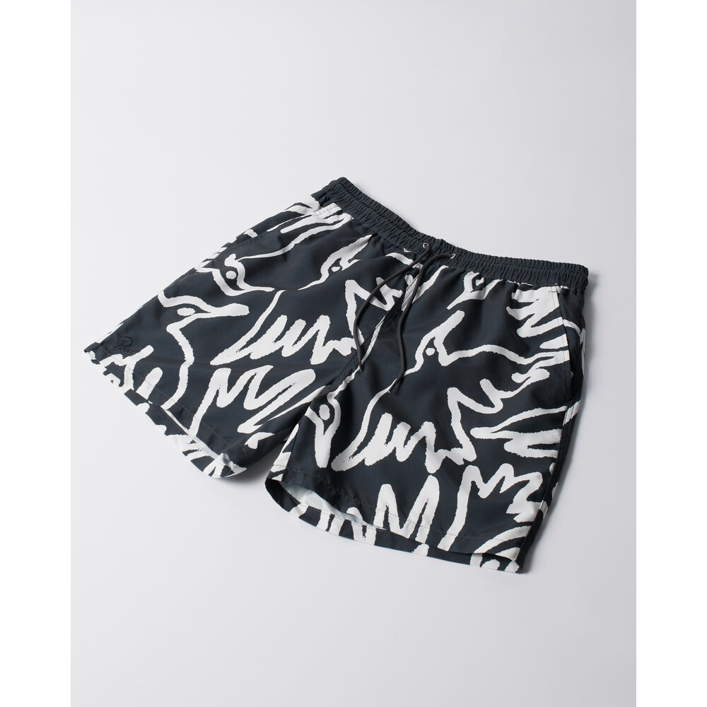 BY PARRA BIRDS FLY FREE SWIM SHORTS ‘BLACK’