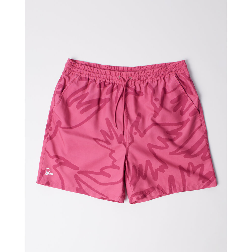 BY PARRA BIRDS FLY FREE SWIM SHORTS ‘PURPLE PINK’