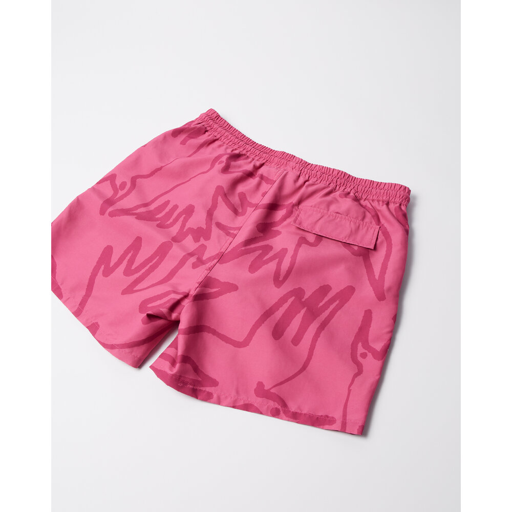 BY PARRA BIRDS FLY FREE SWIM SHORTS ‘PURPLE PINK’