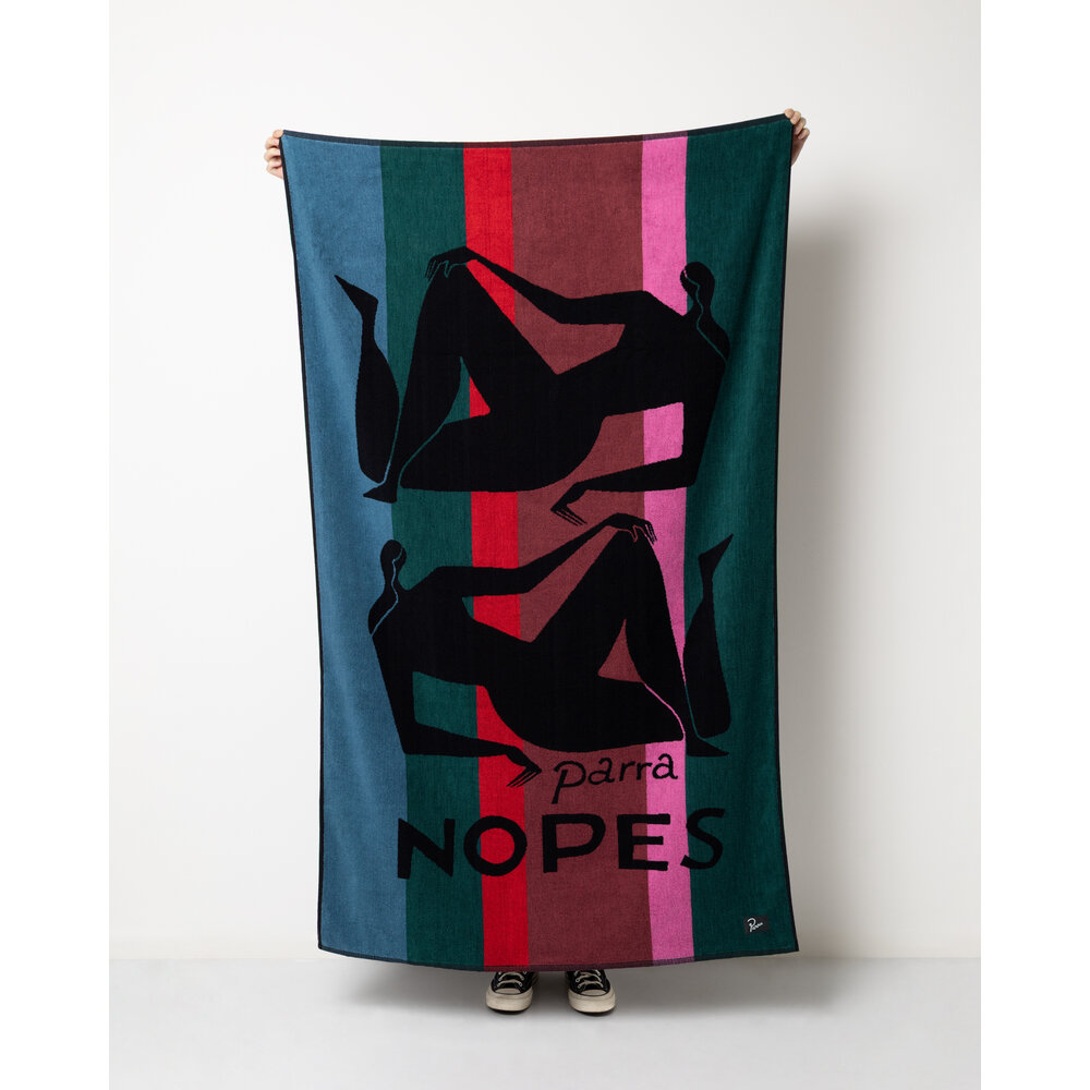 BY PARRA NOPE UND NOPES BEACH TOWEL ‘MALLARD GREEN’