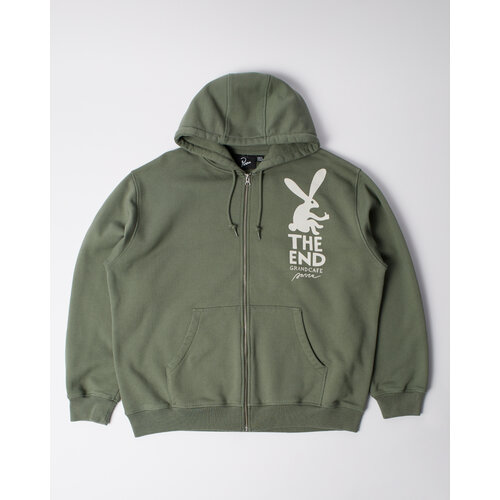 BY PARRA END THE BUNNY ZIP HOODED SWEATSHIRT GREEN